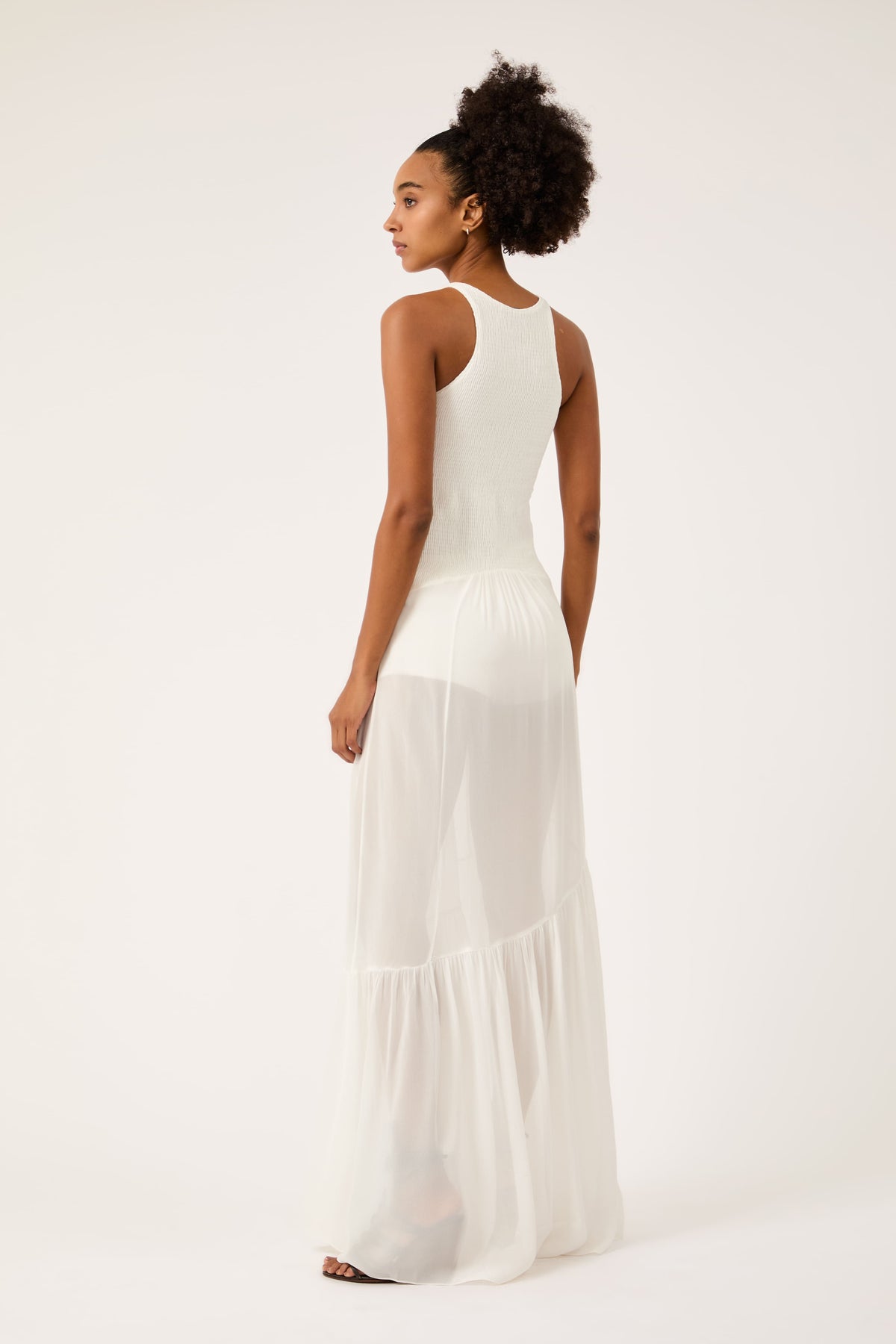 Vestido Lastex Floraison Off White Collab Vanessa Abbud