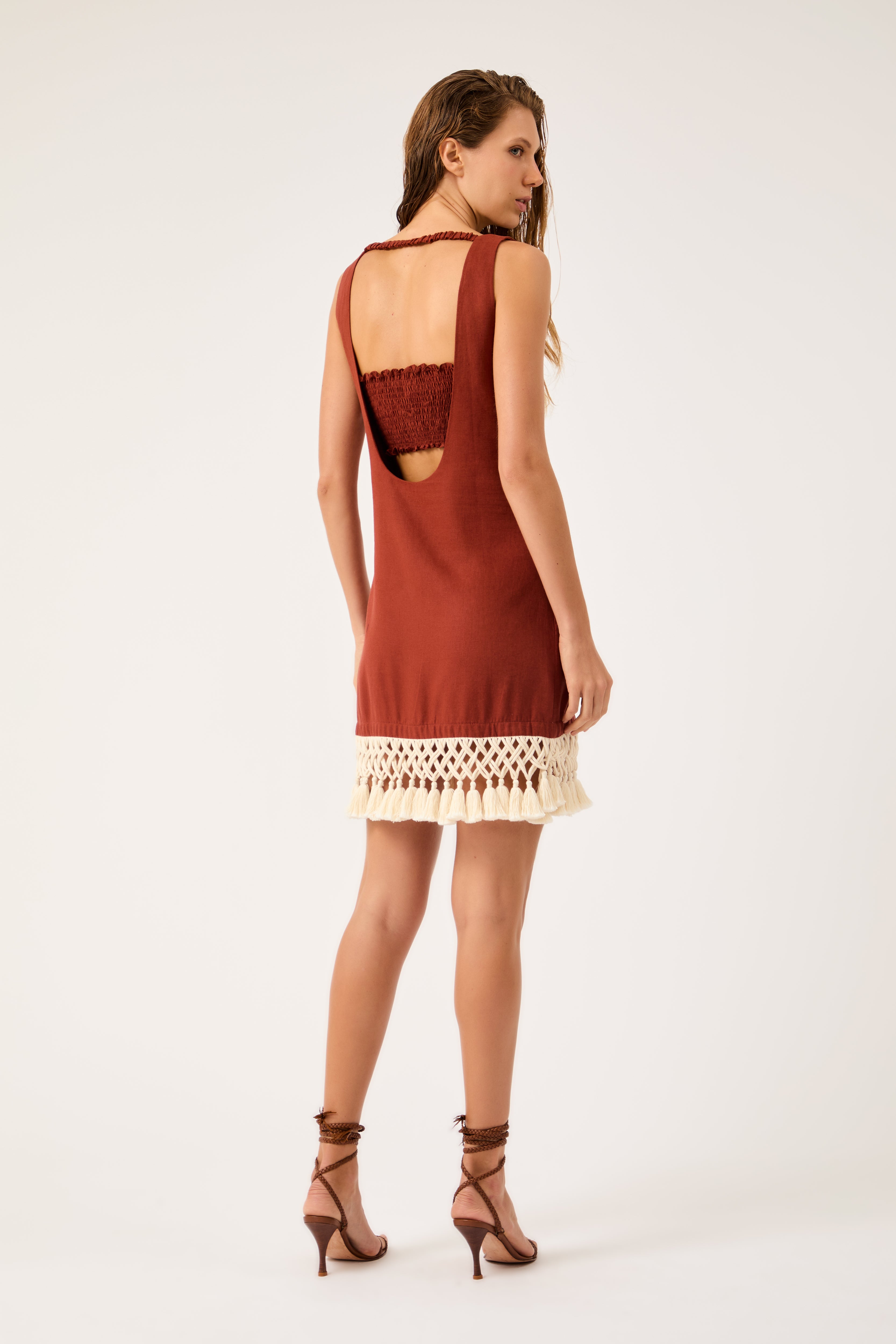 Conjunto Vestido Salopete Mini Breeze Terracotta