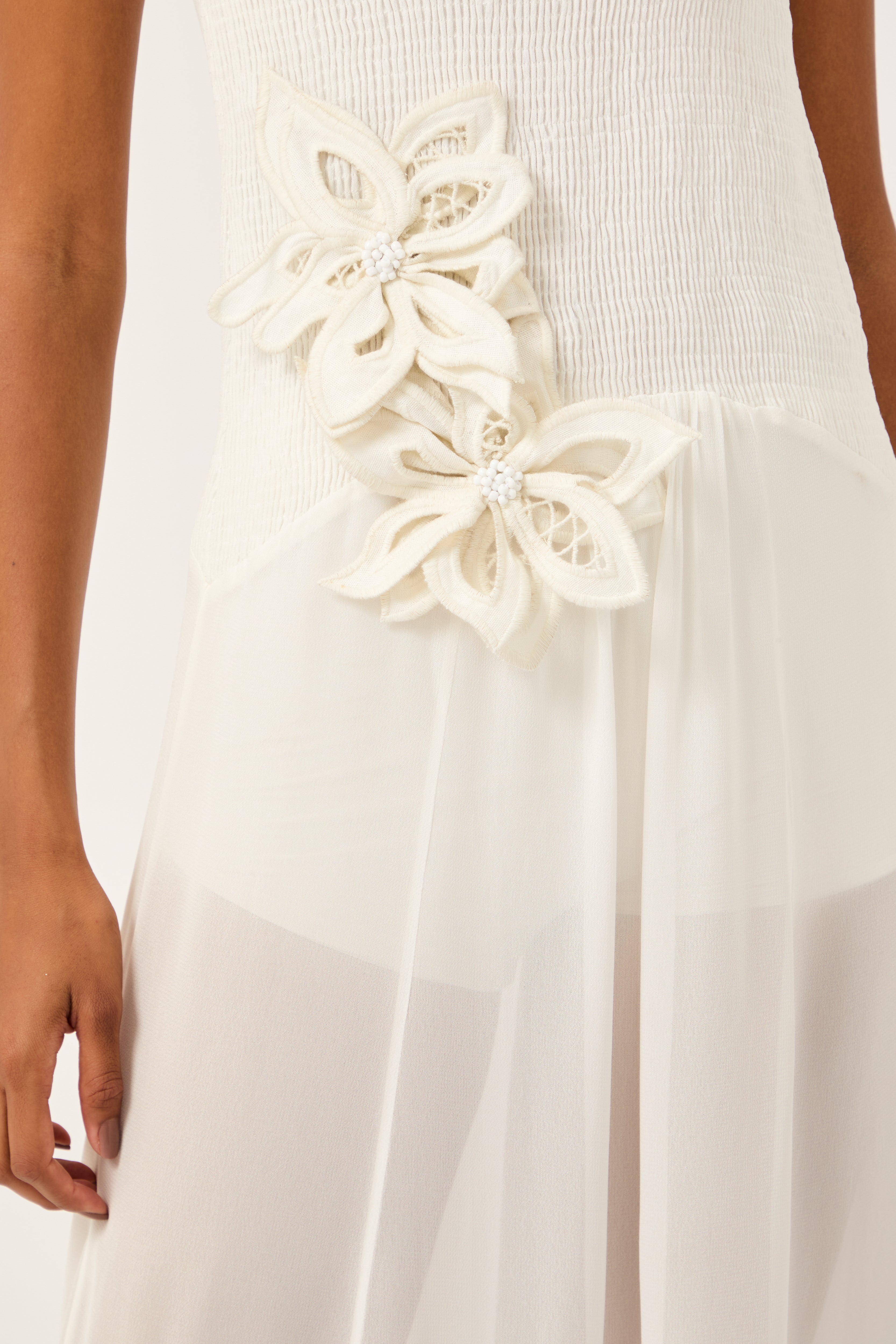 Vestido Lastex Floraison Off White Collab Vanessa Abbud