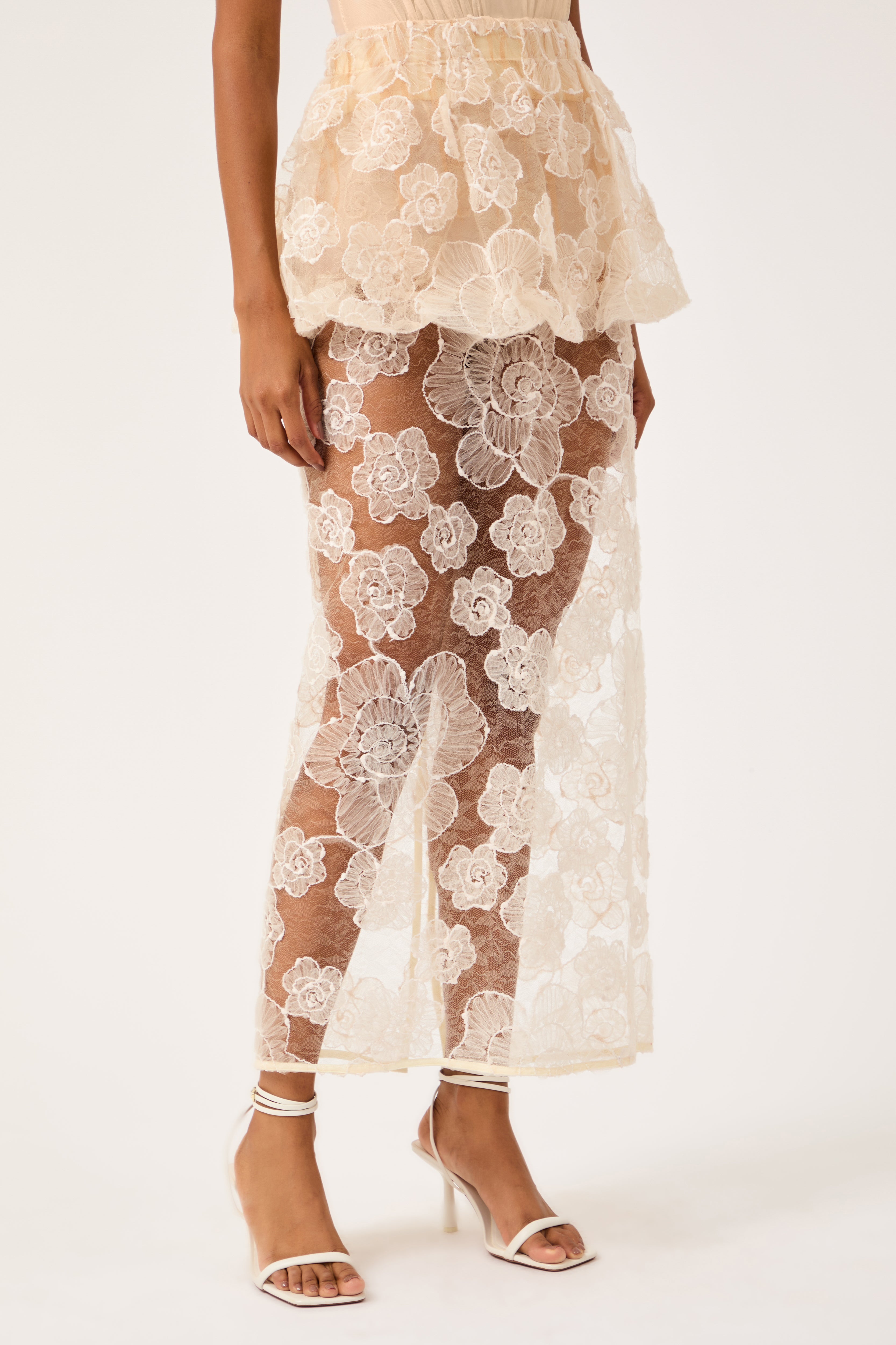 Saia Peplum Fleur Off White Collab Vanessa Abbud