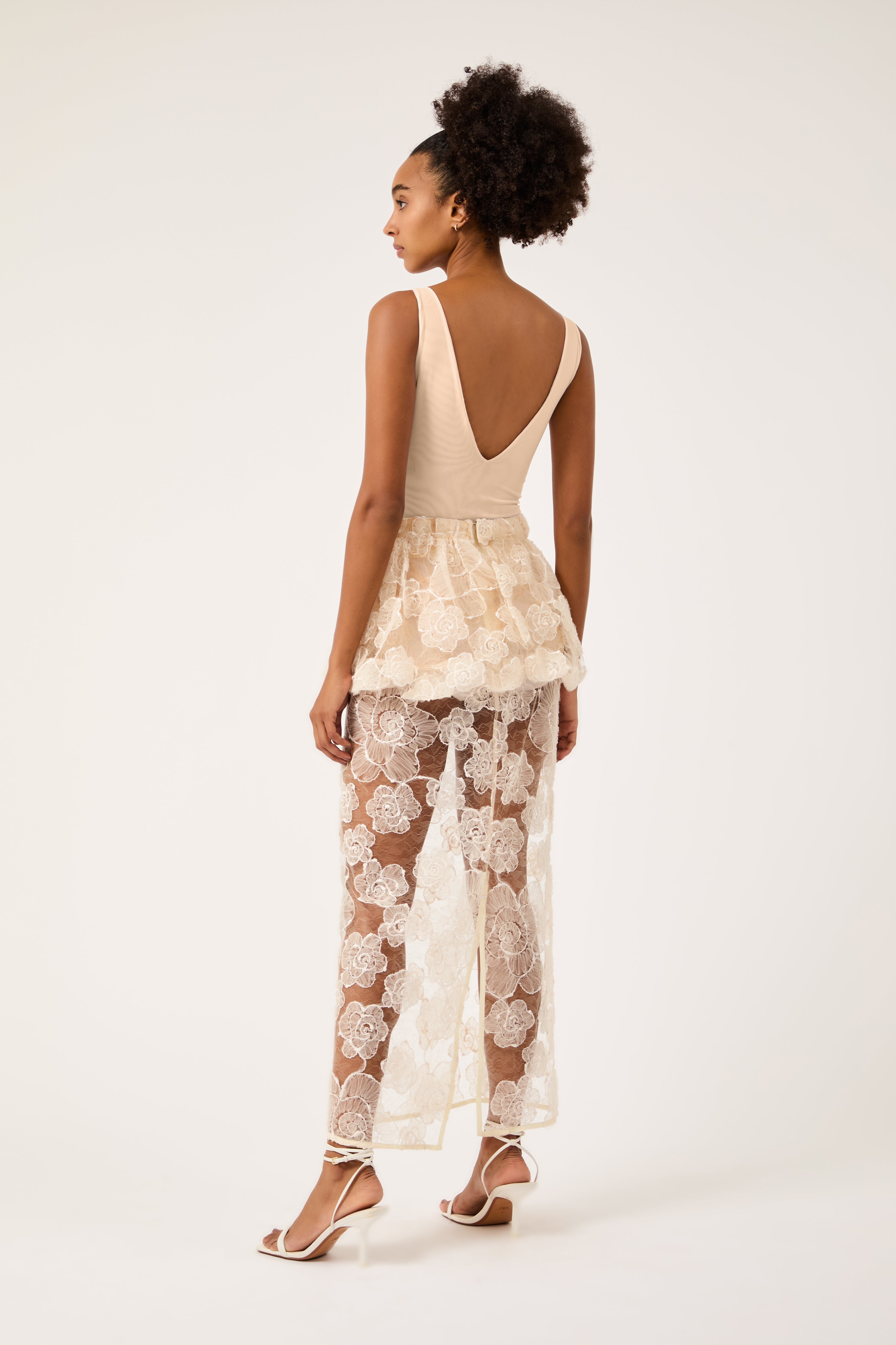 Saia Peplum Fleur Off White Collab Vanessa Abbud