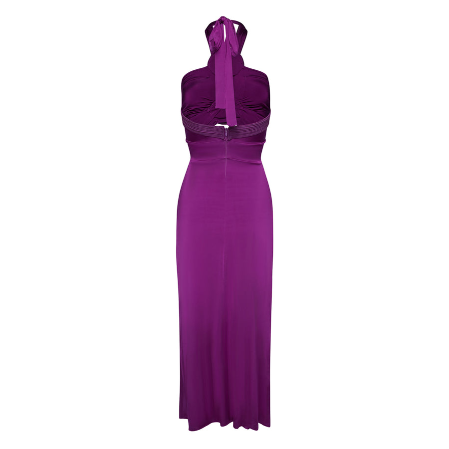 Vestido Jersey Bordado Disco Grape